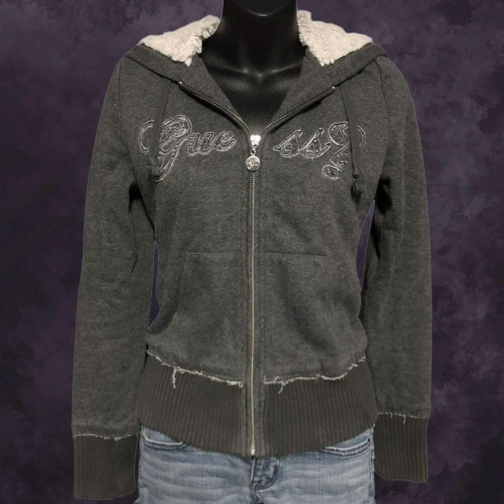 Guess Sherpa Zip-Up Hoodie
